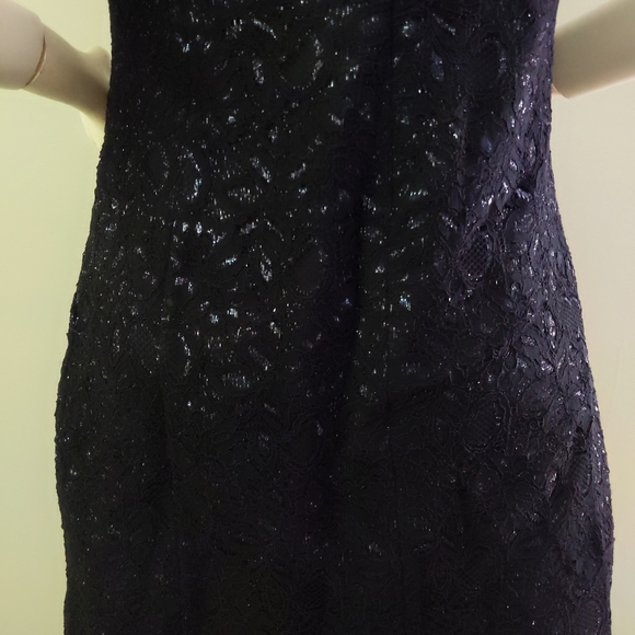 New! L'Wren Scott x Banana Republic Blue Gold Lace V Neck Dress 10 - Picture 7 of 8